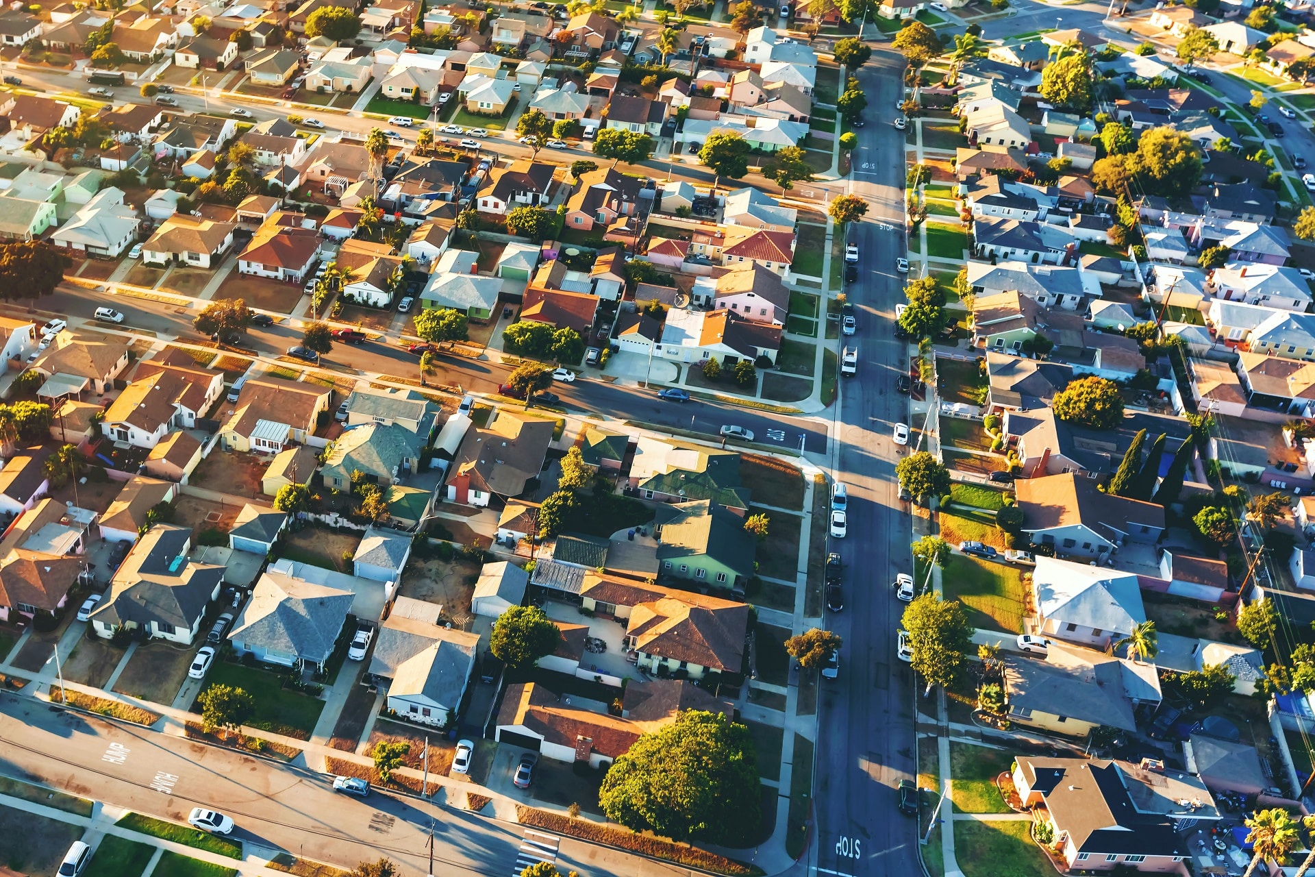 Aerial view showcasing a suburban neighborhood | Sewell Sewell Beard LLC