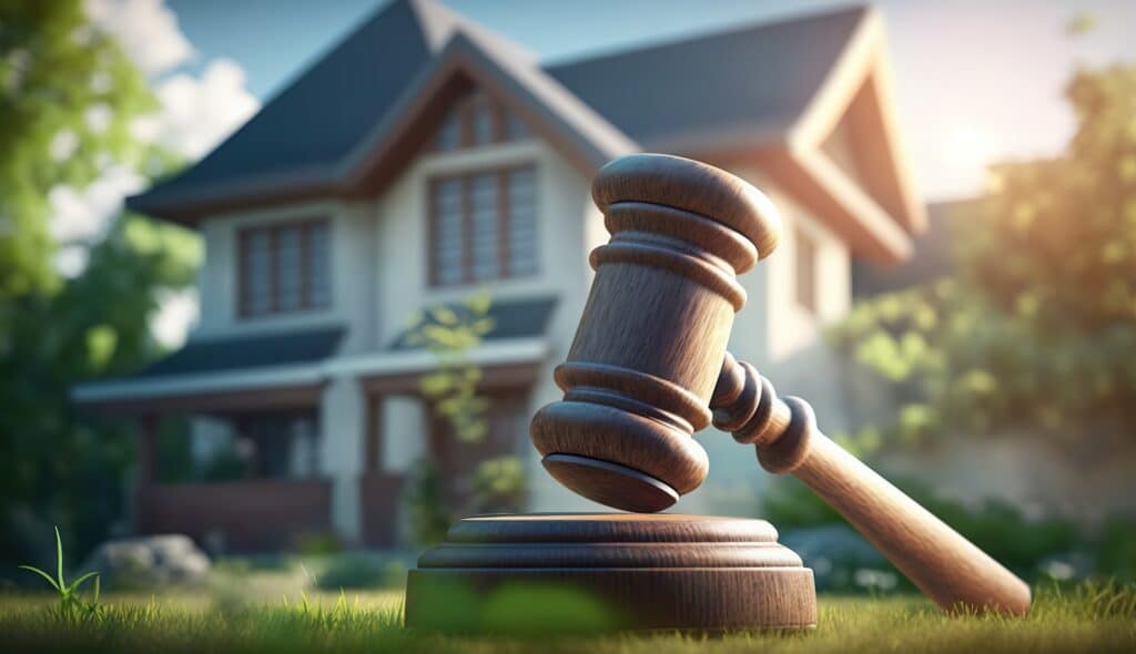 A judge's gavel placed in front of a house | Sewell Sewell Beard LLC